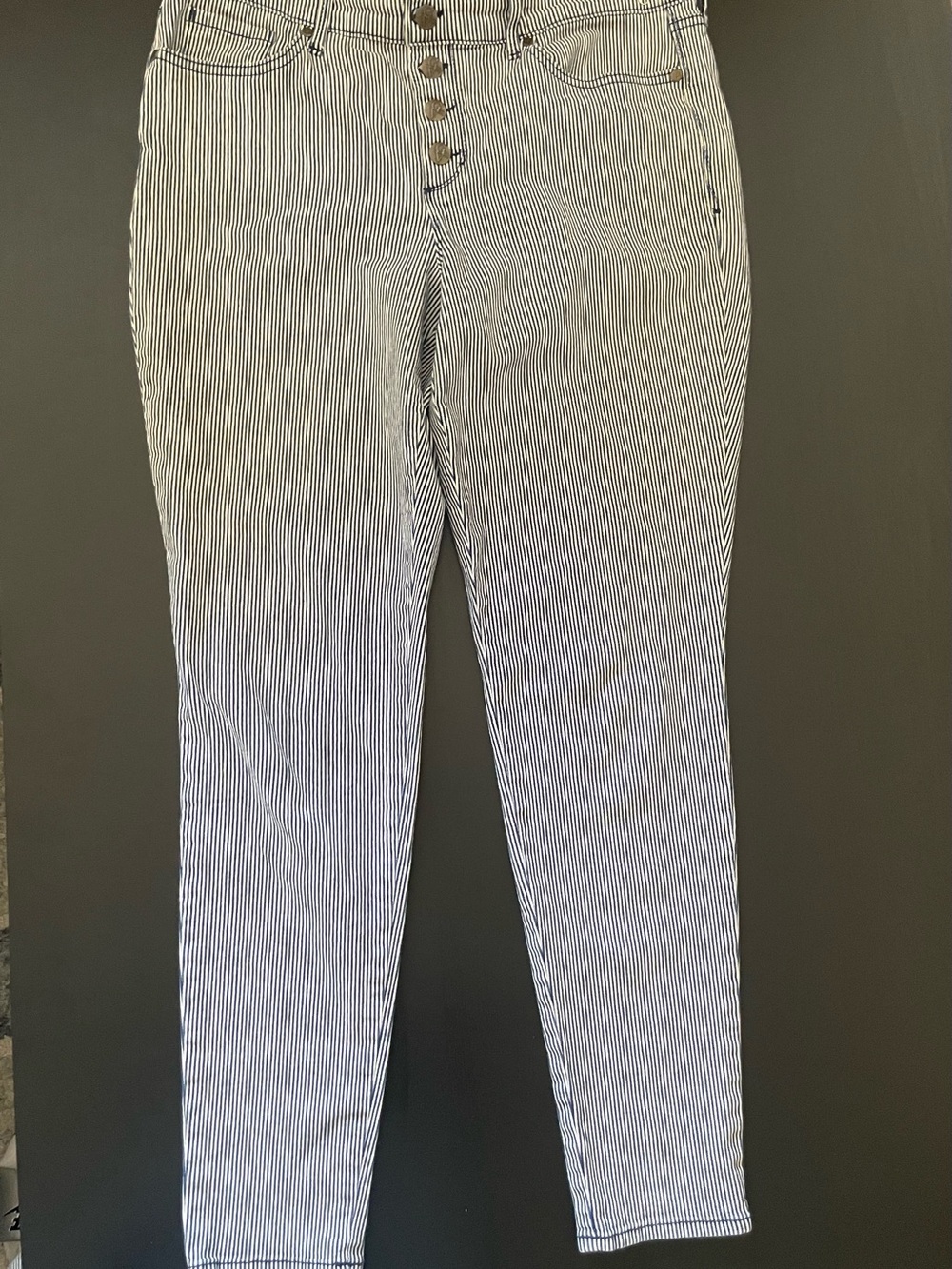 Gloria Vanderbilt Black and White Pinstripe Skinny Jeans